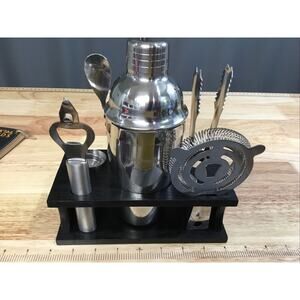 Modern Mixology Cocktail Shaker Set, 7pc, Stainless Steel, New